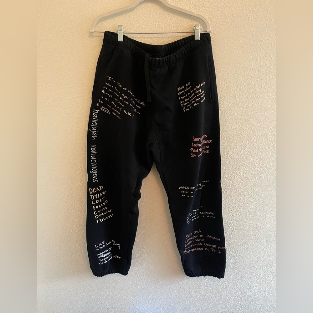 Pleasures black graphic print joggers